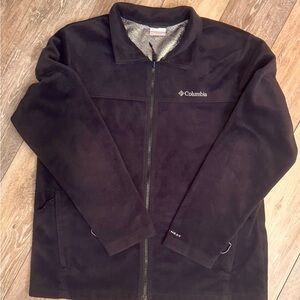 COLUMBIA OMNI-HEAT Men’s Fleece Jacket LARGE • Black • Thermal Reflective •